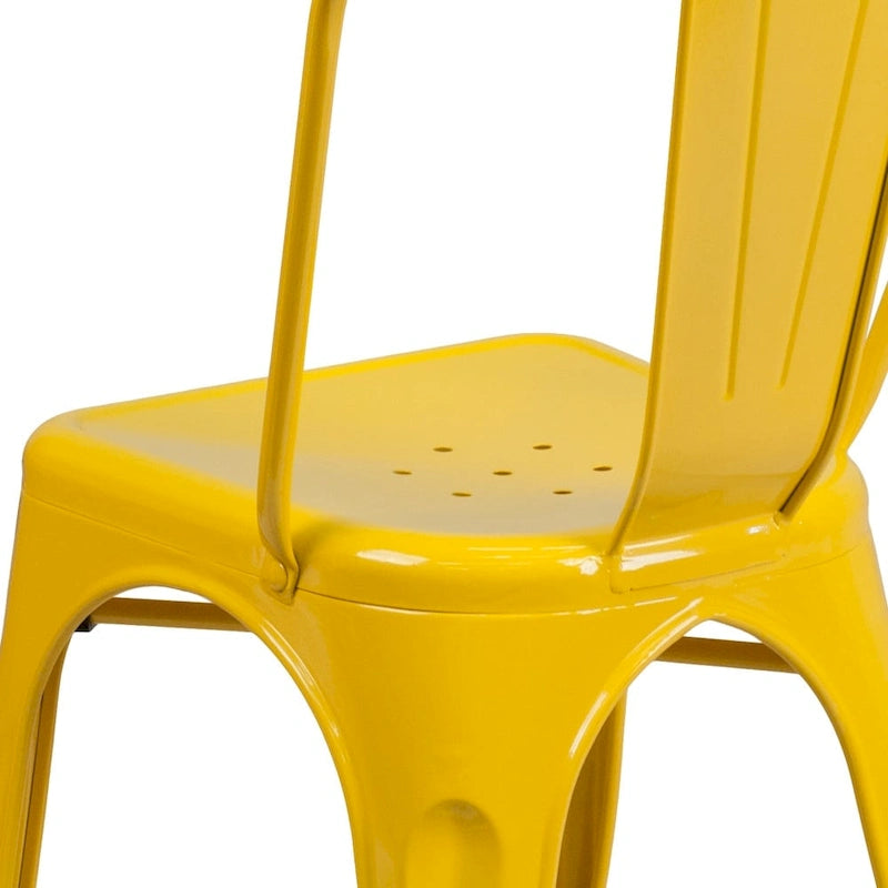 Chaise empilable en métal pour intérieur/extérieur