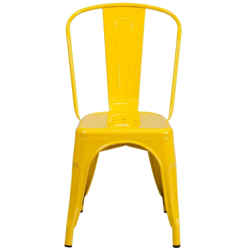 Chaise empilable en métal pour intérieur/extérieur