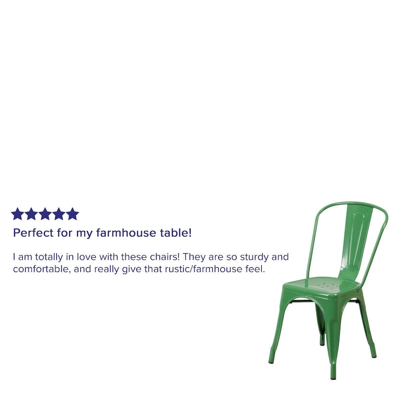 Chaise empilable en métal pour intérieur/extérieur
