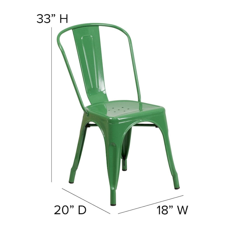 Chaise empilable en métal pour intérieur/extérieur