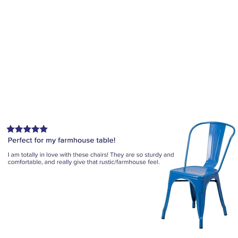 Chaise empilable en métal pour intérieur/extérieur