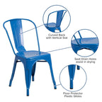 Chaise empilable en métal pour intérieur/extérieur