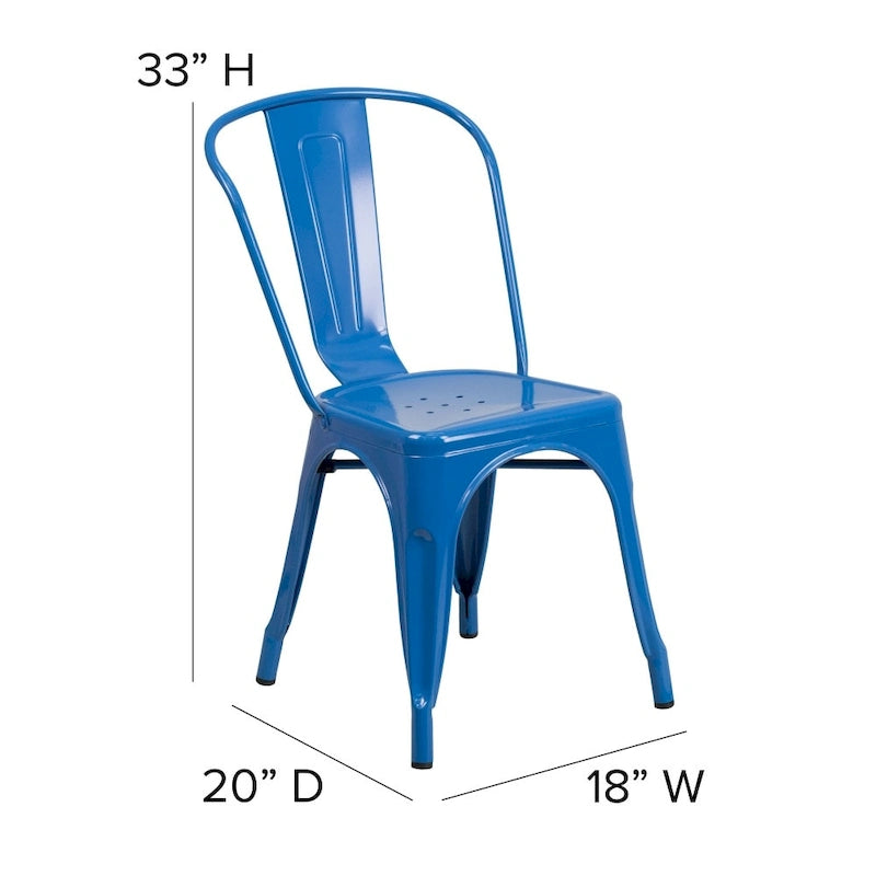 Chaise empilable en métal pour intérieur/extérieur