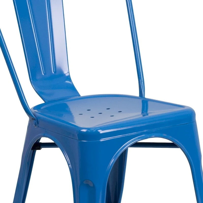 Chaise empilable en métal pour intérieur/extérieur
