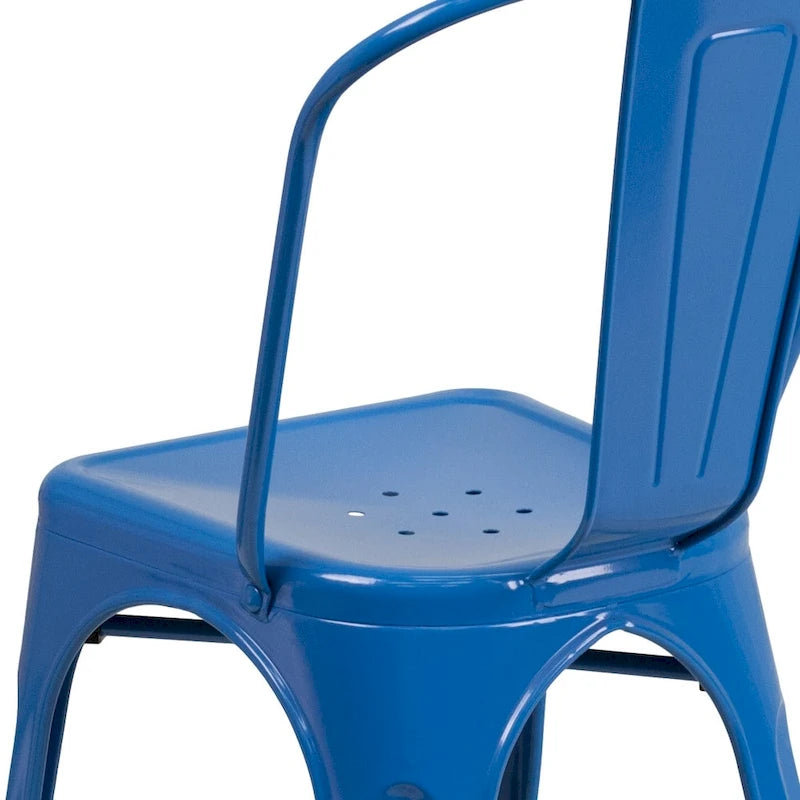 Chaise empilable en métal pour intérieur/extérieur