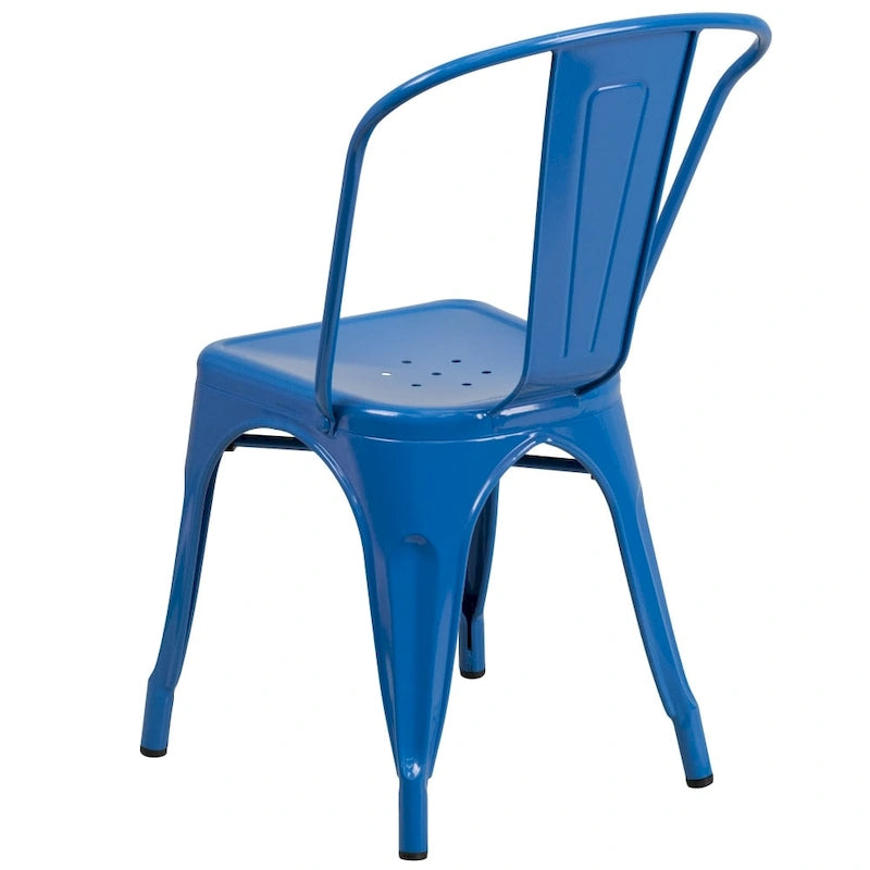 Chaise empilable en métal pour intérieur/extérieur