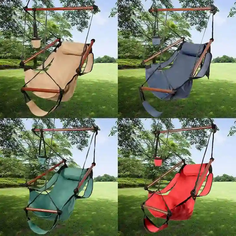 Fauteuils hamac suspendus Cacolet verts avec crochet en forme de S bien équipés