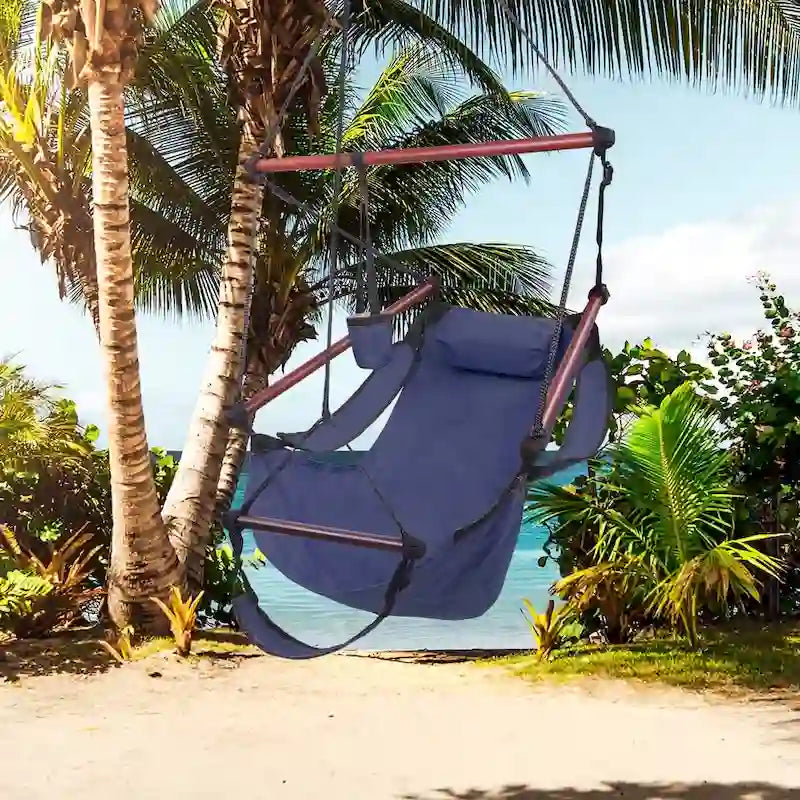 Fauteuils hamac suspendus Cacolet verts avec crochet en forme de S bien équipés