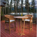 Chic Teak Miami Teak Wood Round Outdoor Patio Bar Table, 35 inch