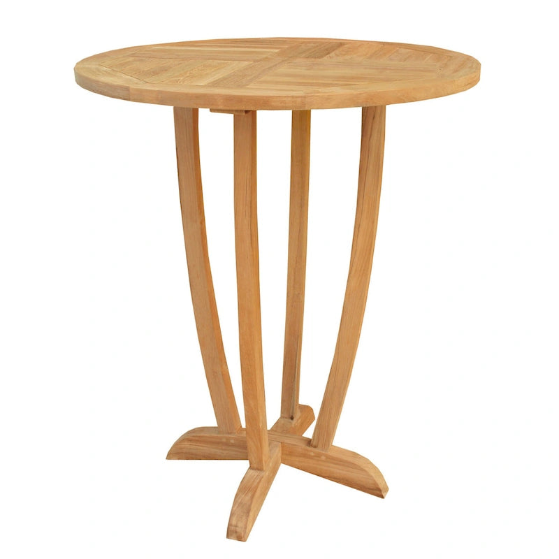 Table de bar ronde d'extérieur en bois de teck Chic Teak Miami, 35 pouces
