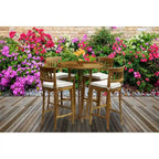 Table de bar ronde d'extérieur en bois de teck Chic Teak Miami, 35 pouces
