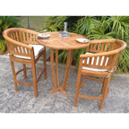 Table de bar ronde d'extérieur en bois de teck Chic Teak Miami, 35 pouces