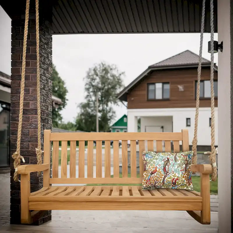 Balancelle de véranda extérieure Seven Seas Teak San Juan en bois de teck de 1,20 m