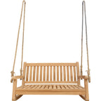 Balancelle de véranda extérieure Seven Seas Teak San Juan en bois de teck de 1,20 m