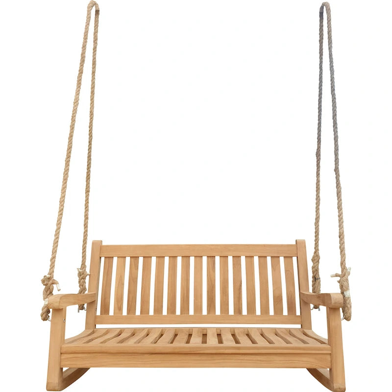 Balancelle de véranda extérieure Seven Seas Teak San Juan en bois de teck de 1,20 m