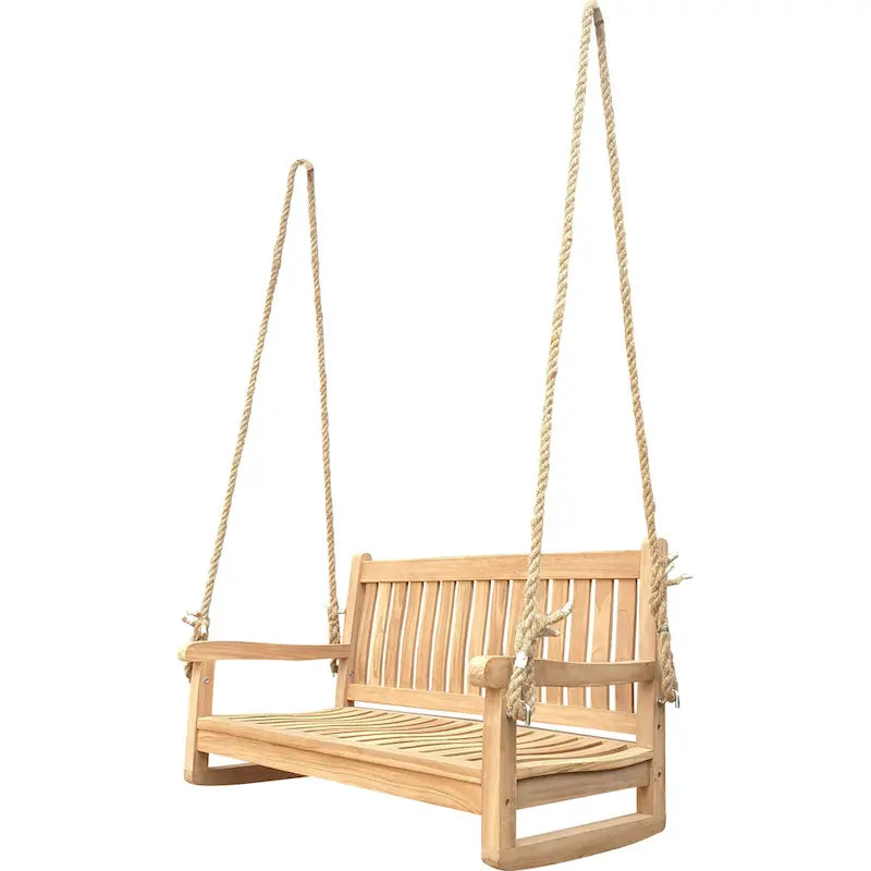 Balancelle de véranda extérieure Seven Seas Teak San Juan en bois de teck de 1,20 m