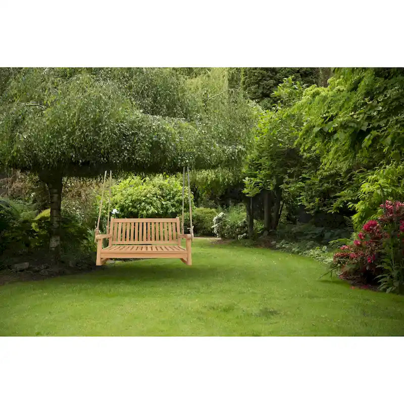 Balancelle de véranda extérieure Seven Seas Teak San Juan en bois de teck de 1,20 m