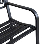 Banc de jardin décoratif Outsunny 50 à motif fleuri, avec un design élégant et trois places assises.