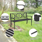 Banc de jardin élégant, canapé deux places, mobilier de jardin.