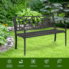 Banc de jardin élégant, canapé deux places, mobilier de jardin.