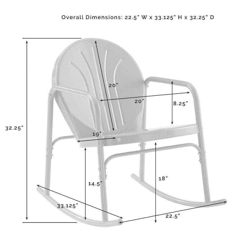Ensemble de 2 fauteuils à bascule Crosley Griffith - 82 cm (H) x 57 cm (l) x 84 cm (l)