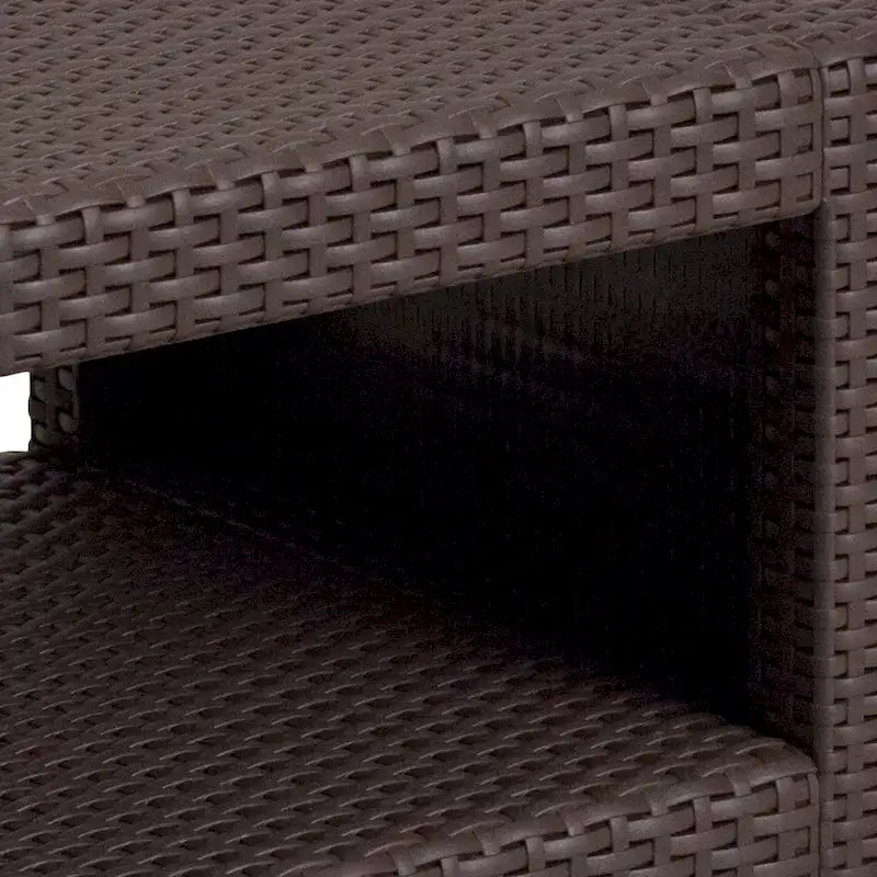 Table d'appoint en rotin synthétique marron chocolat - Table décorative d'extérieur - Table de patio - 56 cm (L) x 56 cm (P) x 39 cm (H)