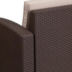 Fauteuil en imitation rotin avec coussin résistant aux intempéries
