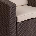 Fauteuil en imitation rotin avec coussin résistant aux intempéries