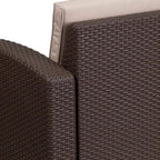 Fauteuil en imitation rotin avec coussin résistant aux intempéries