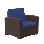 Fauteuil en imitation rotin avec coussin résistant aux intempéries
