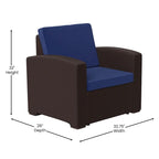 Fauteuil en imitation rotin avec coussin résistant aux intempéries
