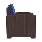 Fauteuil en imitation rotin avec coussin résistant aux intempéries