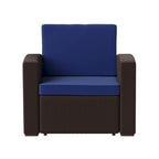 Fauteuil en imitation rotin avec coussin résistant aux intempéries