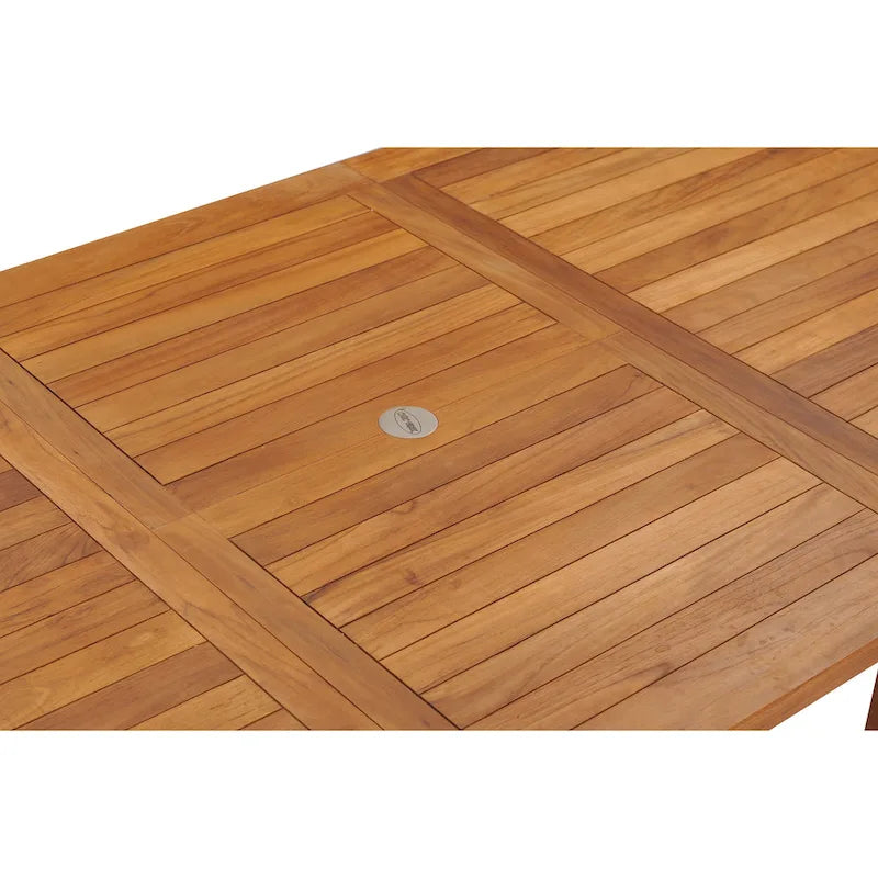 Ensemble table et chaises rectangulaires 9 pièces en bois de teck Chic Teak Elzas avec coussins