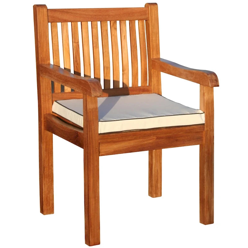 Ensemble table et chaises rectangulaires 9 pièces en bois de teck Chic Teak Elzas avec coussins