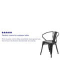 Chaise d'intérieur/extérieur en métal avec accoudoirs