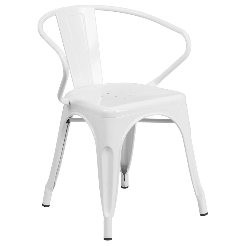 Chaise d'intérieur/extérieur en métal avec accoudoirs
