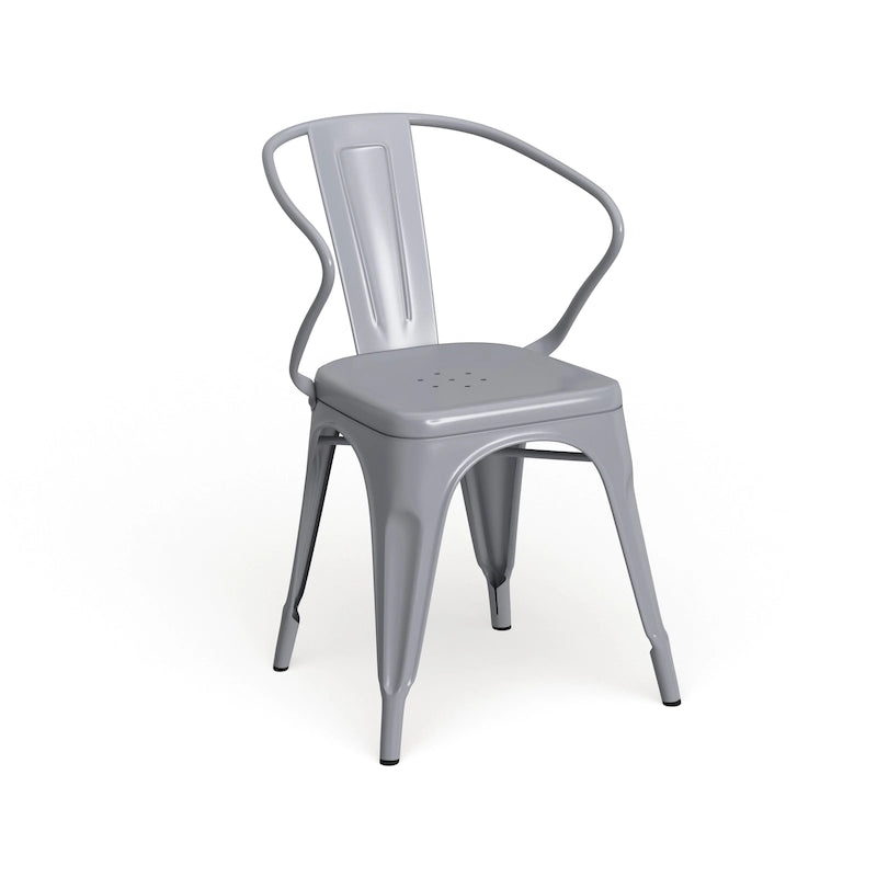 Chaise d'intérieur/extérieur en métal avec accoudoirs