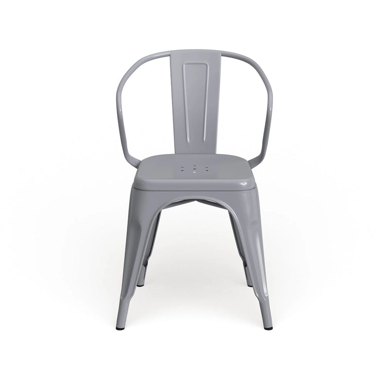 Chaise d'intérieur/extérieur en métal avec accoudoirs