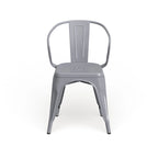 Chaise d'intérieur/extérieur en métal avec accoudoirs
