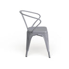 Chaise d'intérieur/extérieur en métal avec accoudoirs