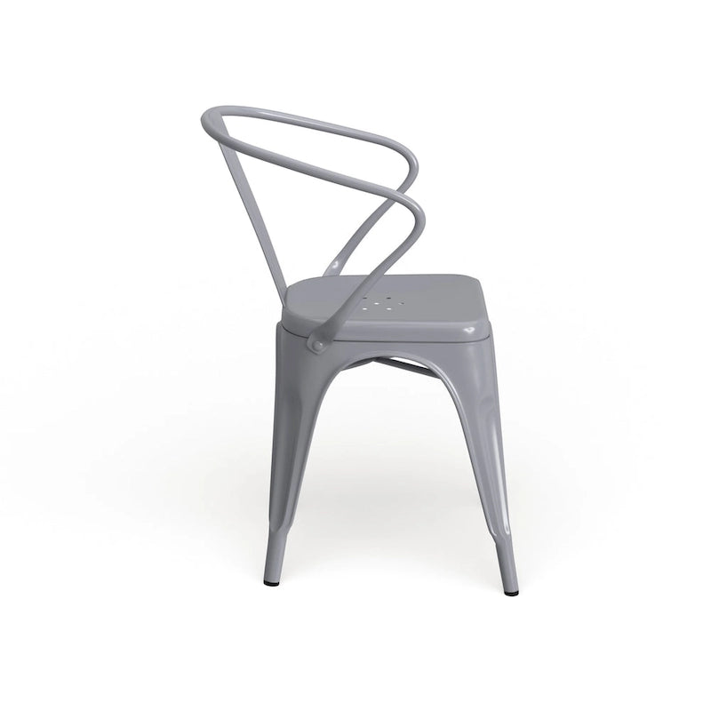 Chaise d'intérieur/extérieur en métal avec accoudoirs