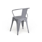 Chaise d'intérieur/extérieur en métal avec accoudoirs