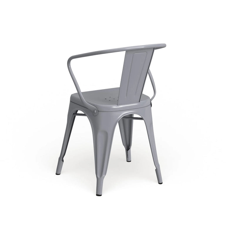 Chaise d'intérieur/extérieur en métal avec accoudoirs
