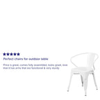 Chaise d'intérieur/extérieur en métal avec accoudoirs