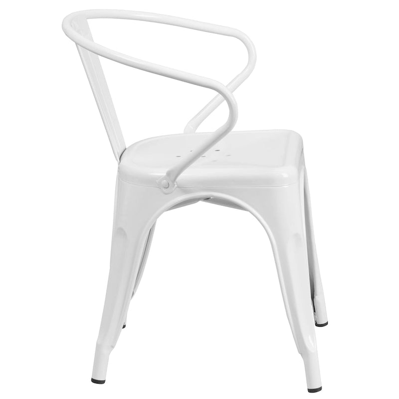 Chaise d'intérieur/extérieur en métal avec accoudoirs