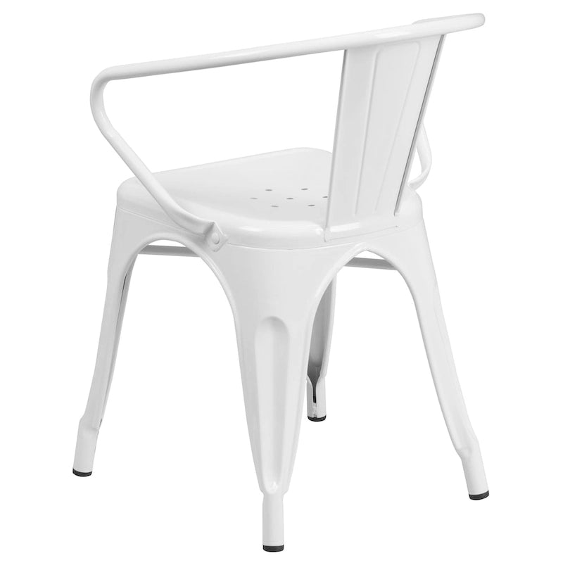 Chaise d'intérieur/extérieur en métal avec accoudoirs