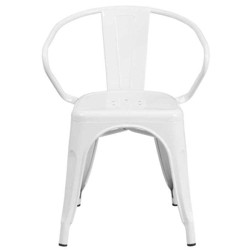 Chaise d'intérieur/extérieur en métal avec accoudoirs