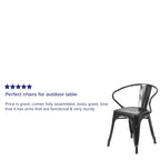 Chaise d'intérieur/extérieur en métal avec accoudoirs