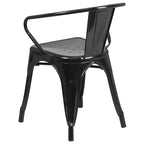 Chaise d'intérieur/extérieur en métal avec accoudoirs